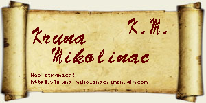Kruna Mikolinac vizit kartica